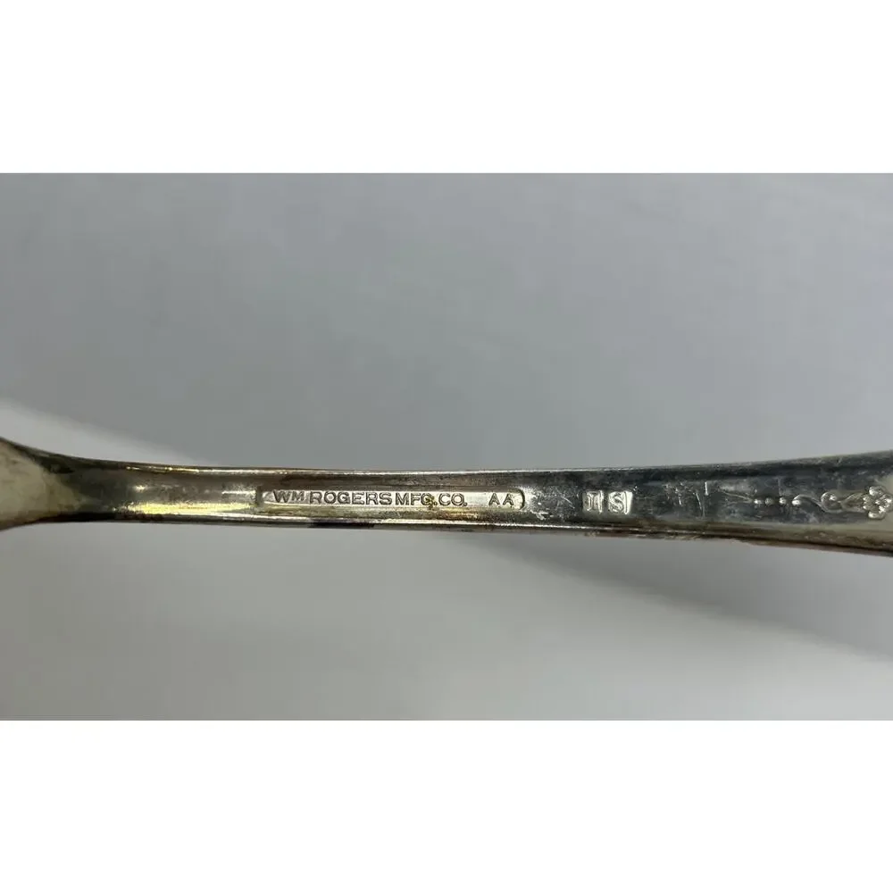 Wm Rogers Mfg. Co 1953 JUBLILEE Flatware Silver plate PIERCED SERVING SPOON 8.5”